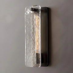 Textured Glass LED Modern Black Metal Wall Lamp