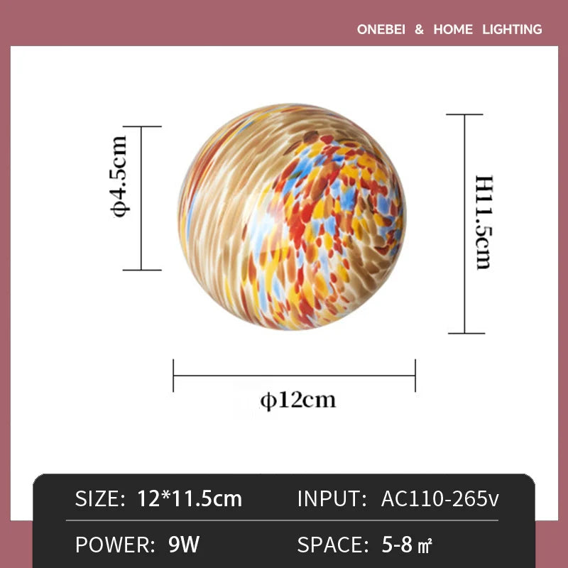 Retro Dopamine Glass Ball Wall Lamp