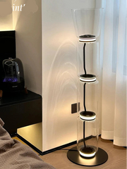 Modern Fine Glass Column Noctambule LED Floor Lamp