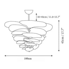 Lotus Leaf Murano Glass Chandelier