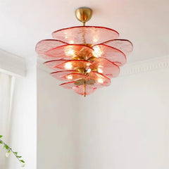 Lotus Leaf Murano Glass Chandelier