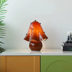 Mushroom Hand Blown Glass Lamp