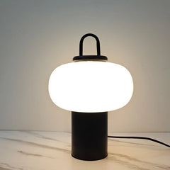 Portable Glass Minimalist Art Black Table Lamp