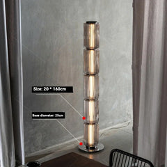 Italian Style Long Glass Column Floor Lamp