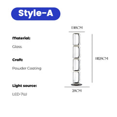 Modern Fine Glass Column Noctambule LED Floor Lamp
