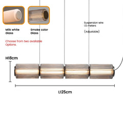 Long Stripe LED Glass Pendant Light