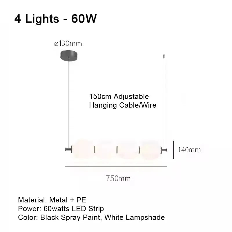 Linear LED Cream Acrylic Pendant Light