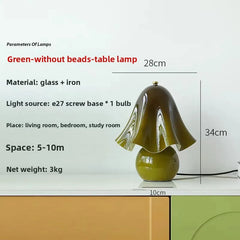 Mushroom Hand Blown Glass Lamp