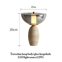Modern Travertine Stone  LED Table Lamp