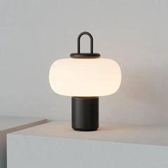 Portable Glass Minimalist Art Black Table Lamp