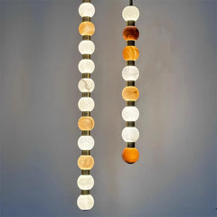 Nordic French Copper Natural Marble Pendant Light