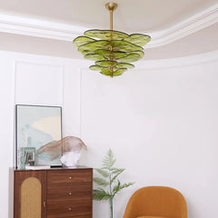 Lotus Leaf Murano Glass Chandelier