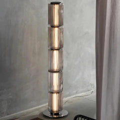 Italian Style Long Glass Column Floor Lamp