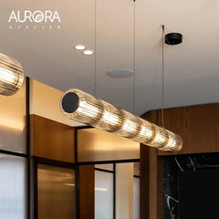 Long Stripe LED Glass Pendant Light