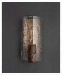 Artistic Hammered Metal Wall lamp with Solid Glass