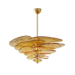 Lotus Leaf Murano Glass Chandelier