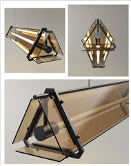 Modern Geometric LED Glass Pendant Lamp